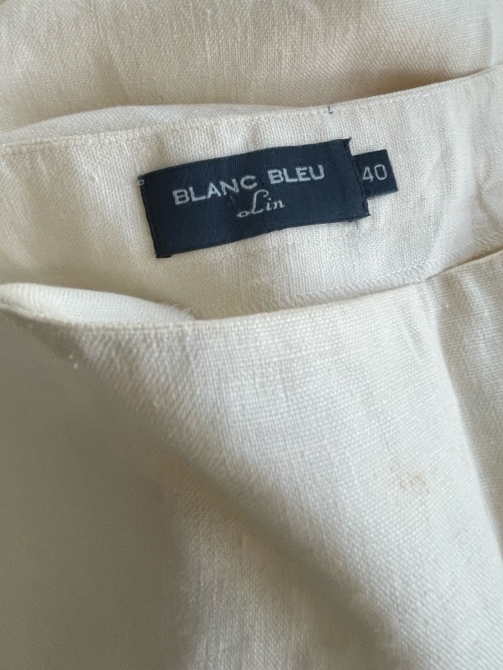 Bleu Blanc White Linen Long Skirt EU 40 US 10 France St Barth Barts Pockets